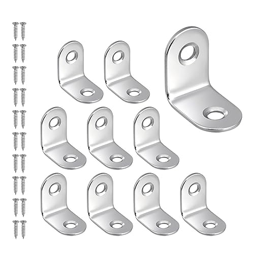 DQZRTUECA 10 Stück Edelstahl Winkel Code 90 Grad L-Form Halterung Silber Mehrere Größen(25x25x16mm) von DQZRTUECA