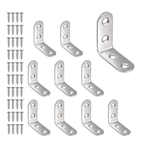 DQZRTUECA 10 Stück Edelstahl Winkel Code 90 Grad L-Form Halterung Silber Mehrere Größen(40x40x16mm) von DQZRTUECA