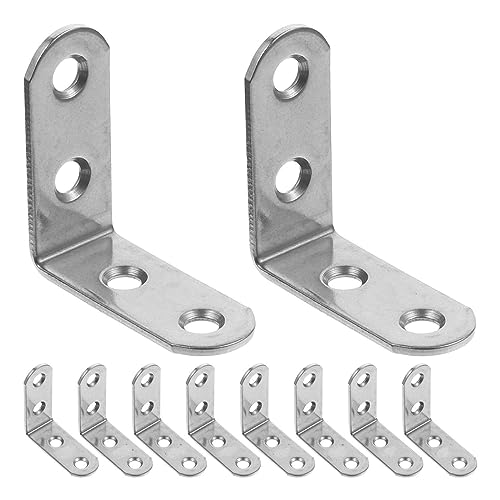 DQZRTUECA 10 Stück Silber Mehrere Größen 90 Grad L-Klammern for Regale und Möbel(4X4cm) von DQZRTUECA
