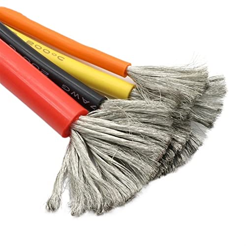 DQZRTUECA 10 m verzinnter Kupfer-Silikondraht, 10–30 AWG, mehrfarbig, hohe Temperatur for Elektronik(Red,14AWG) von DQZRTUECA