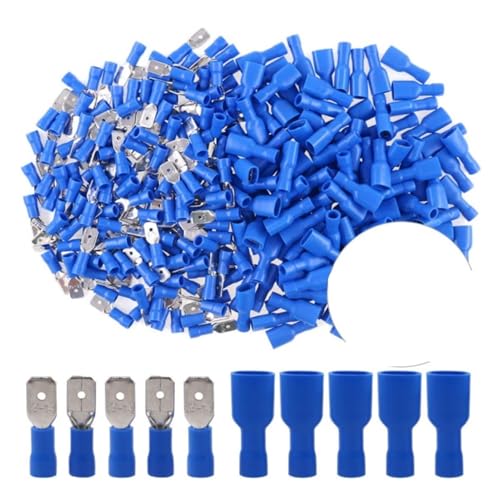 DQZRTUECA 100 Pcs Isolierte Spaten Schnell Trennen Crimp Draht Anschlüsse Männlich Weiblich Multicolor(Blue) von DQZRTUECA
