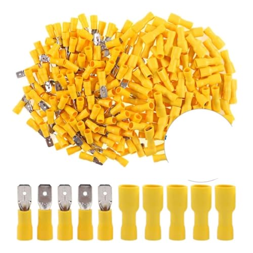 DQZRTUECA 100 Pcs Isolierte Spaten Schnell Trennen Crimp Draht Anschlüsse Männlich Weiblich Multicolor(Yellow) von DQZRTUECA