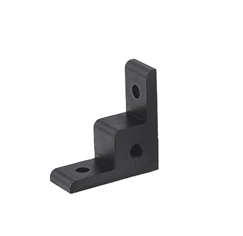 DQZRTUECA 2 Pcs 1515 2020 Aluminium Rechten Winkel Halterung 10mm Loch for M6, Schwarz Silber, 40x40x15mm(Black) von DQZRTUECA