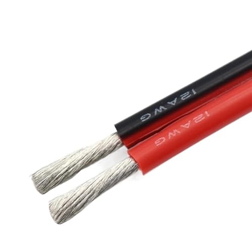 DQZRTUECA 2 Pins Silikon Parallel Kabel Rot Schwarz Verzinnt Kupfer 8-20AWG Mehrere Längen(8awg,20 Meters) von DQZRTUECA