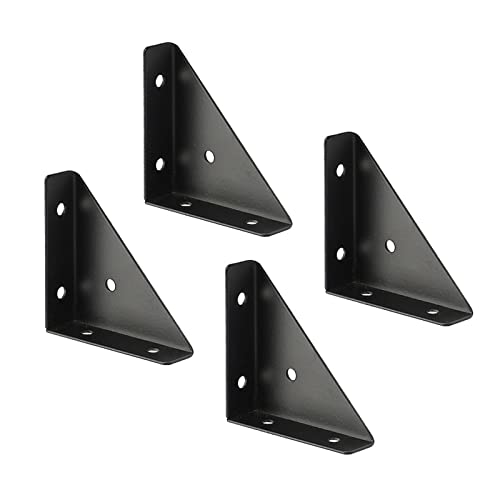 DQZRTUECA 4 Stück Winkel-Eckwinkel Eisen Schwarz/Weiß 35x66mm(Noir) von DQZRTUECA