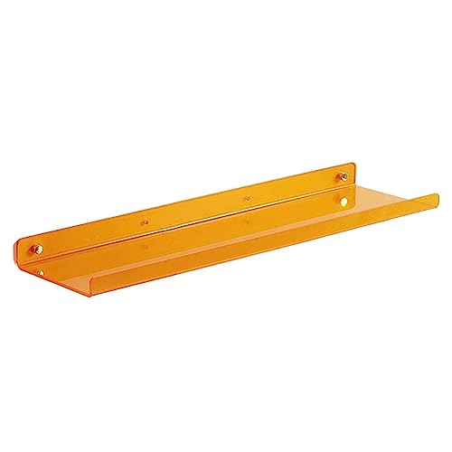 DQZRTUECA 5mm Acryl Schwimmende Regale Wand Montiert Lagerung Display Mehrere Größen Multicolor(Orange,50x12cm) von DQZRTUECA