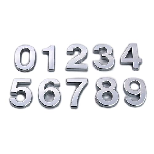 DQZRTUECA ABS-Hausnummernaufkleber, mehrfarbig, mehrere Größen(Silver,120X80 MM-NUMBER 2) von DQZRTUECA