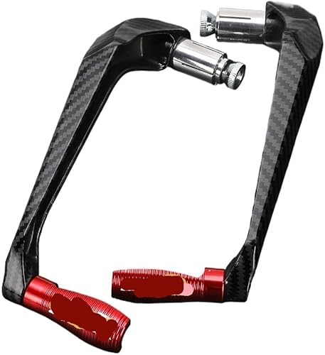DQZRTUECA Aluminium Motorrad Lenker Griff Griffe Und Bremse Kupplung Hebel Schutz Multicolor(Lever Guard Red) von DQZRTUECA