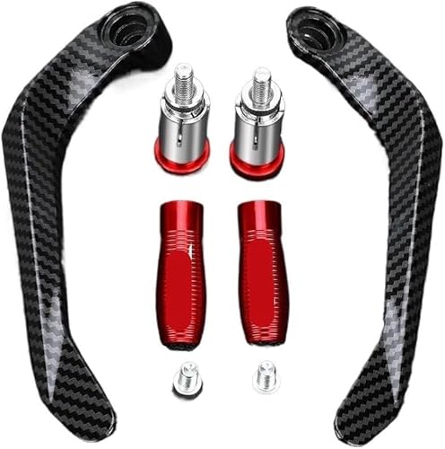 DQZRTUECA Aluminiumlegierung Motorrad Bremskupplungshebelschutz for 7/8 Zoll (22 mm) Lenker Multicolor(Red With Logo) von DQZRTUECA