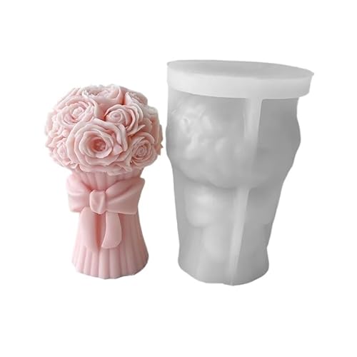 DQZRTUECA Blume Silikon Kerze Form for Seife Gips Schokolade Kuchen Backen Multicolor(J-0446) von DQZRTUECA