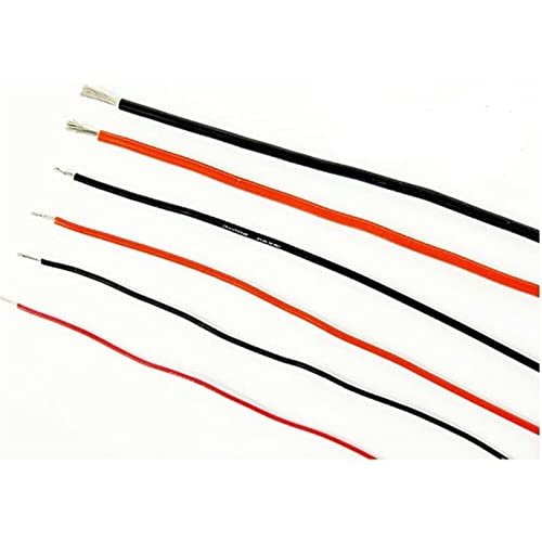 DQZRTUECA DIY Hitzebeständiger PVC-isolierter Kupferdraht Rot Schwarz 8-20 AWG 1m 5m(0.5mm 20awg Black 5m) von DQZRTUECA