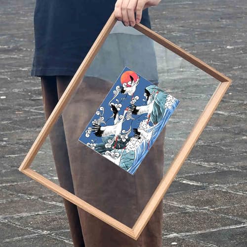 DQZRTUECA Doppelseitiger transparenter Holzmaserung-Fotorahmen for die Probenanzeige in Mehreren Farben und Größen von DQZRTUECA