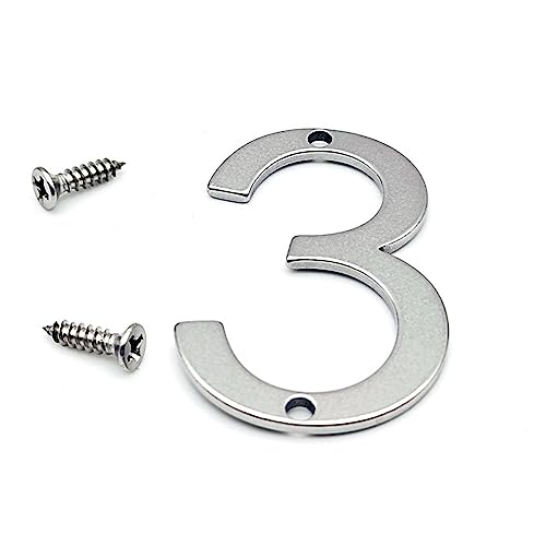 DQZRTUECA Edelstahl Hausnummern 50mm mit Schrauben for Tür Mailbox Straße(Number 3) von DQZRTUECA