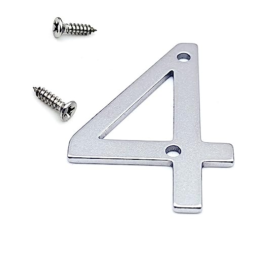 DQZRTUECA Edelstahl Hausnummern 50mm mit Schrauben for Tür Mailbox Straße(Number 4) von DQZRTUECA