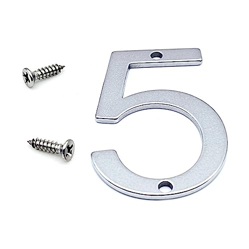DQZRTUECA Edelstahl Hausnummern 50mm mit Schrauben for Tür Mailbox Straße(Number 5) von DQZRTUECA