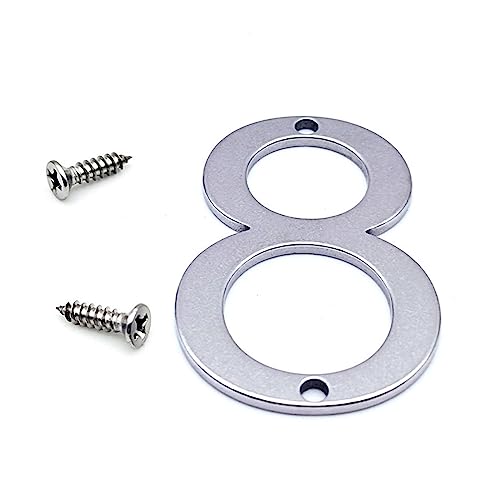 DQZRTUECA Edelstahl Hausnummern 50mm mit Schrauben for Tür Mailbox Straße(Number 8) von DQZRTUECA