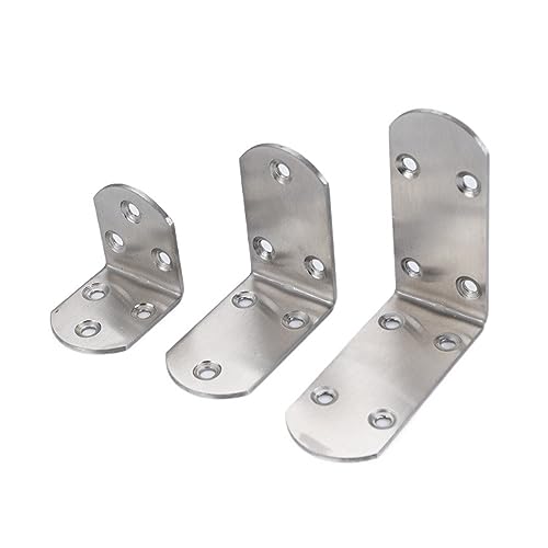 DQZRTUECA Edelstahl gerade L-förmige Eckwinkel Silber 38x(45-85) mm 4er-Pack(38x85x85) von DQZRTUECA