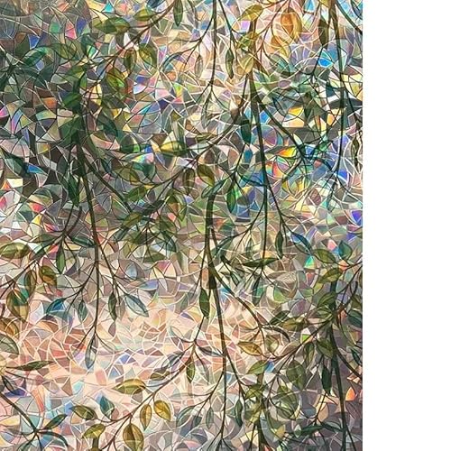 DQZRTUECA Fensterfolie, Sichtschutz, statisch haftend, PVC, Schutz, Wärmedämmung, dekorative grüne Ranken, mehrere Größen(55x500CM) von DQZRTUECA
