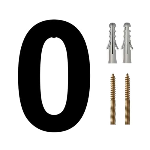 DQZRTUECA Hausnummern aus Edelstahl, 15–30 cm, mehrfarbig(Black No.0,15cm) von DQZRTUECA