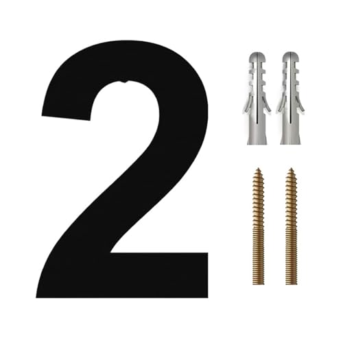DQZRTUECA Hausnummern aus Edelstahl, 15–30 cm, mehrfarbig(Black No.2,20cm) von DQZRTUECA