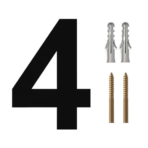 DQZRTUECA Hausnummern aus Edelstahl, 15–30 cm, mehrfarbig(Black No.4,15cm) von DQZRTUECA