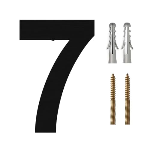DQZRTUECA Hausnummern aus Edelstahl, 15–30 cm, mehrfarbig(Black No.7,30cm) von DQZRTUECA