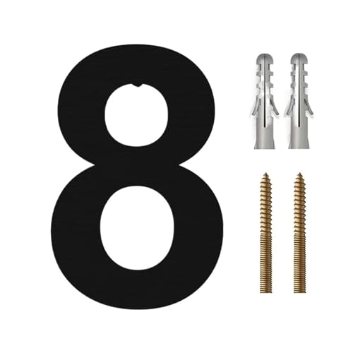DQZRTUECA Hausnummern aus Edelstahl, 15–30 cm, mehrfarbig(Black No.8,20cm) von DQZRTUECA
