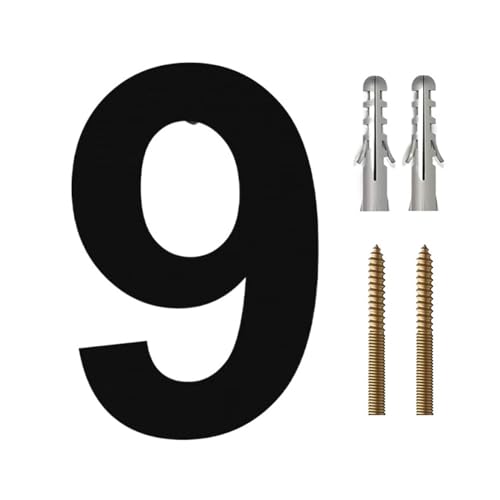DQZRTUECA Hausnummern aus Edelstahl, 15–30 cm, mehrfarbig(Black No.9,30cm) von DQZRTUECA