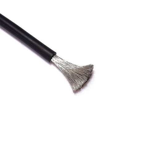 DQZRTUECA Hitzebeständiger Silikon-Elektrodraht 6–30 AWG 600 V –60 °C bis 200 °C, mehrfarbig(Black 1meter,14AWG) von DQZRTUECA