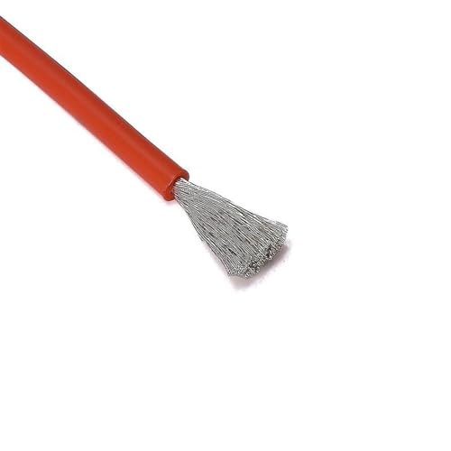 DQZRTUECA Hitzebeständiger Silikon-Elektrodraht 6–30 AWG 600 V –60 °C bis 200 °C, mehrfarbig(Red 1meter,24AWG) von DQZRTUECA