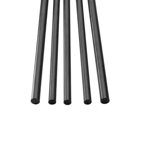 DQZRTUECA Kohlefaserstäbe, 5 Stück, Durchmesser 1–6 mm, Länge 500 mm, for RC-Flugzeuge(5mm) von DQZRTUECA