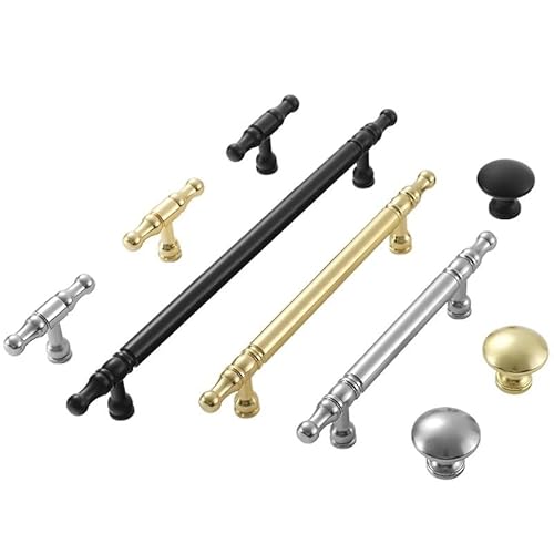 DQZRTUECA Küchenschrankgriffe, Aluminiumlegierung Küchenschrank Kommode und Schublade Hardware Griffe und zieht Multicolor(5099 Golden Cc5inch) von DQZRTUECA