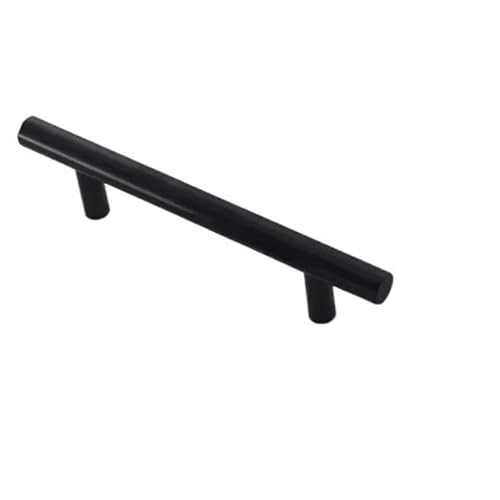 DQZRTUECA Küchenschrankgriffe, Edelstahl T Bar Schrank Zieht Mehrere Größen Hohl Rohr Griff Schwarz Silber Gold(Black 128mm) von DQZRTUECA