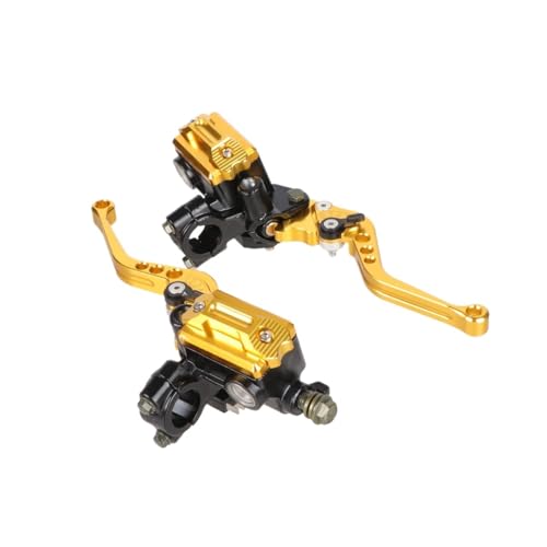 DQZRTUECA Motorrad Bremse Kupplung Hebel Aluminium Legierung 7/8 "22mm Master Zylinder Multicolor Paar(1pair Gold) von DQZRTUECA