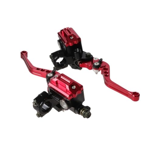 DQZRTUECA Motorrad Bremse Kupplung Hebel Aluminium Legierung 7/8 "22mm Master Zylinder Multicolor Paar(1pair Red) von DQZRTUECA