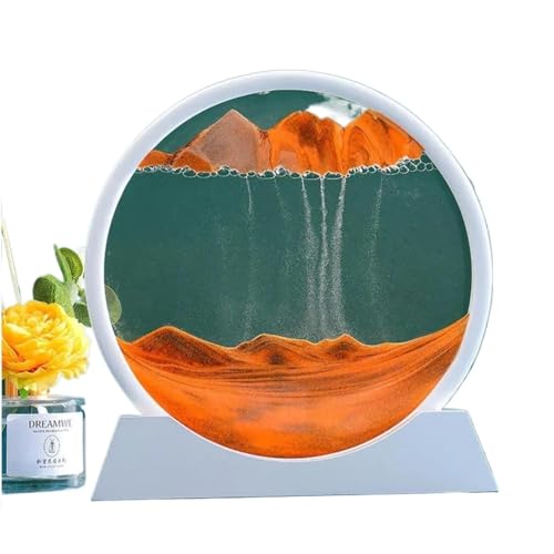 DQZRTUECA Sanduhr, Sanduhr, Sandkunst, Bild, 3D, weißer Rahmen, Treibsand-Malerei, mehrfarbig, Wohnzimmer-Dekoration, Geschenk(Orange) von DQZRTUECA