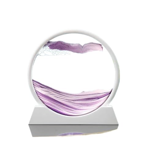 DQZRTUECA Sanduhr, Sanduhr, Sandkunst, Bild, 3D, weißer Rahmen, Treibsand-Malerei, mehrfarbig, Wohnzimmer-Dekoration, Geschenk(Pink) von DQZRTUECA