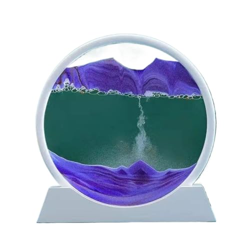 DQZRTUECA Sanduhr, Sanduhr, Sandkunst, Bild, 3D, weißer Rahmen, Treibsand-Malerei, mehrfarbig, Wohnzimmer-Dekoration, Geschenk(Purple) von DQZRTUECA