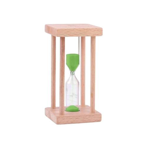 DQZRTUECA Sanduhr Sand Timer Vier-Säulen Massivholz Glas Multicolor Mehrere Dauern(Green,5min) von DQZRTUECA