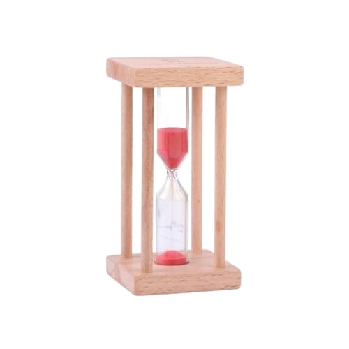 DQZRTUECA Sanduhr Sand Timer Vier-Säulen Massivholz Glas Multicolor Mehrere Dauern(Red,3min) von DQZRTUECA