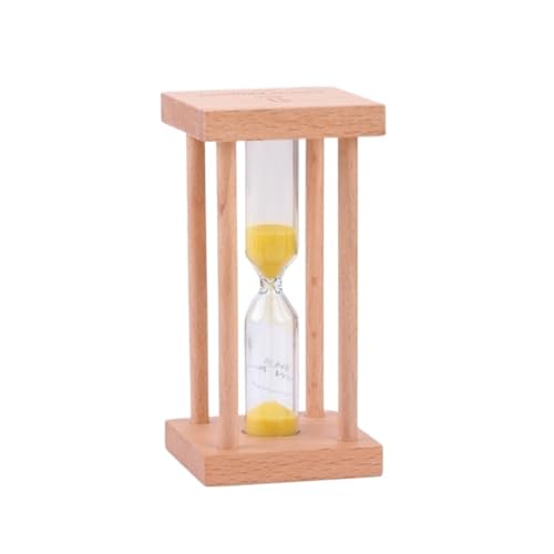 DQZRTUECA Sanduhr Sand Timer Vier-Säulen Massivholz Glas Multicolor Mehrere Dauern(Yellow,5min) von DQZRTUECA