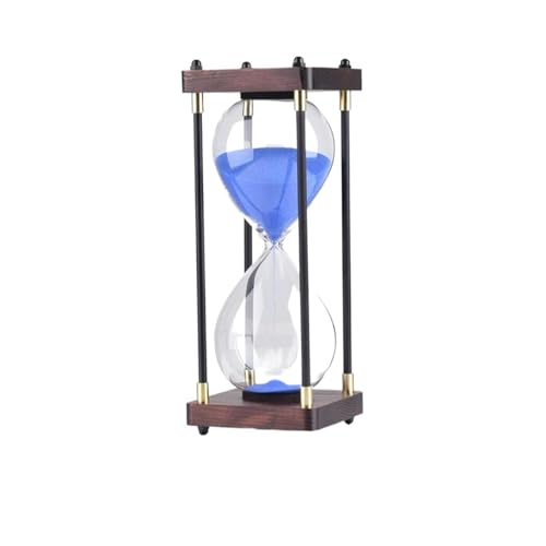 DQZRTUECA Sanduhr Timer Holz und Metallrahmen 60min 10x25cm Multicolor Home Desktop Decor(Blue) von DQZRTUECA