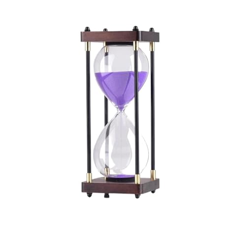 DQZRTUECA Sanduhr Timer Holz und Metallrahmen 60min 10x25cm Multicolor Home Desktop Decor(Purple) von DQZRTUECA