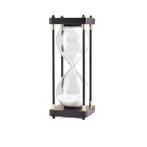 DQZRTUECA Sanduhr Timer Holz und Metallrahmen 60min 10x25cm Multicolor Home Desktop Decor(White) von DQZRTUECA