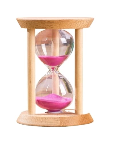DQZRTUECA Sanduhr aus Holz, mehrfarbig, 5–30 Minuten, Dekoration for Zuhause und Büro, Geschenk(Pink,5min) von DQZRTUECA