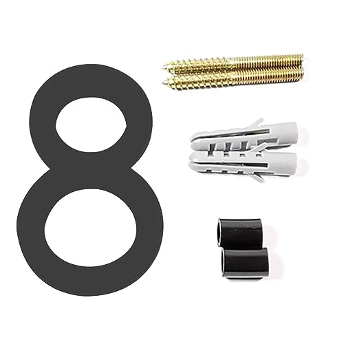 DQZRTUECA Schwebende Hausnummer for Anschrauben, Adressschild for den Außenbereich, 125 mm, mehrfarbig, Ziffern 0–9(No. 8 black) von DQZRTUECA