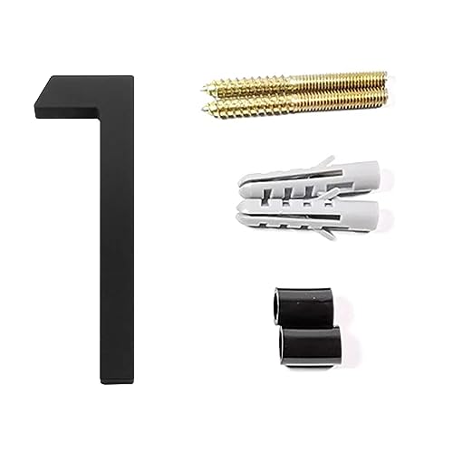 DQZRTUECA Schwebende Hausnummer for Anschrauben, Adressschild for den Außenbereich, 125 mm, mehrfarbig, Ziffern 0–9(No.1 black) von DQZRTUECA