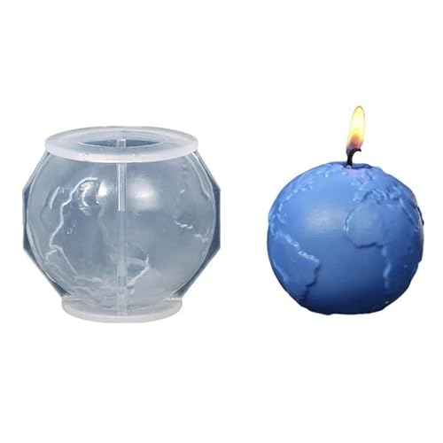 DQZRTUECA Silikon Kerze Seife Ton Form Mond Erde for DIY Geschenke Kunst Handwerk Decor(Earth) von DQZRTUECA