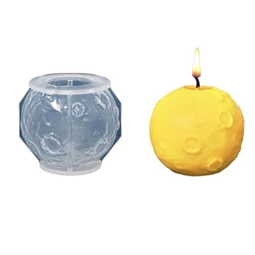 DQZRTUECA Silikon Kerze Seife Ton Form Mond Erde for DIY Geschenke Kunst Handwerk Decor(Moon) von DQZRTUECA