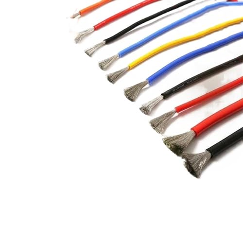 DQZRTUECA Silikon-Kupferdraht 12–30 AWG 1–5 m, mehrfarbig, hitzebeständig, flexibel(Yellow,1meter 16AWG) von DQZRTUECA